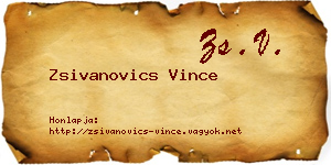 Zsivanovics Vince névjegykártya