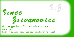 vince zsivanovics business card